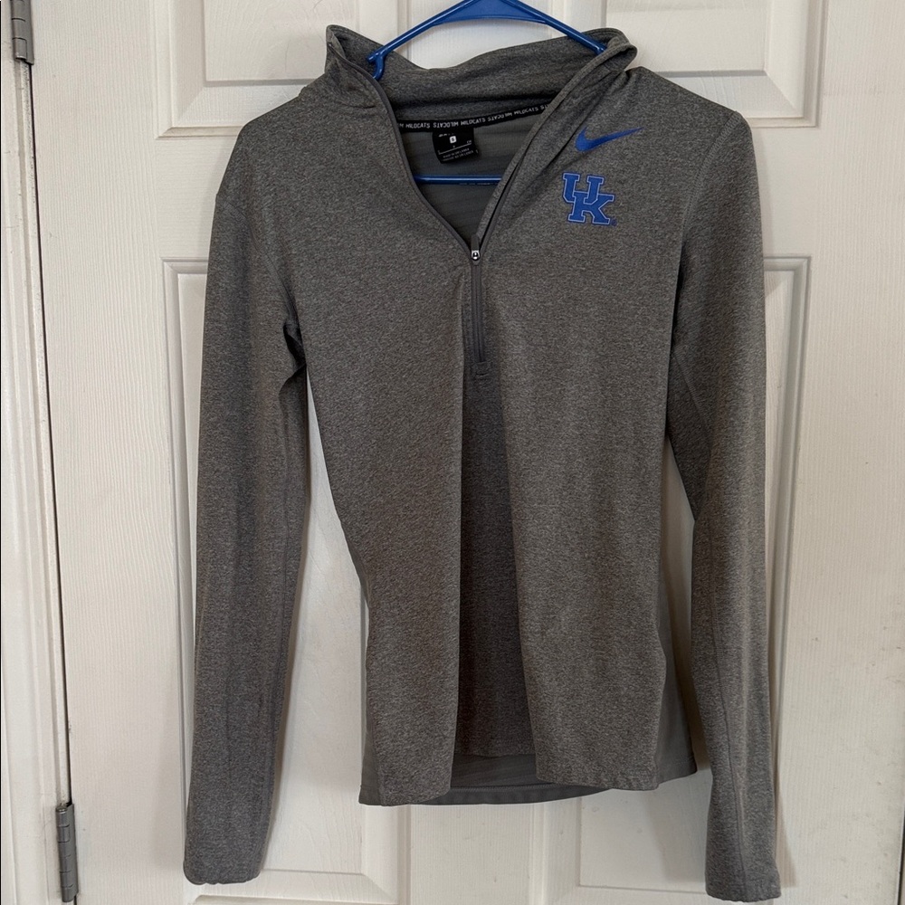 Nike Gray Quarter-Zip Pullover with Blue UK Logo